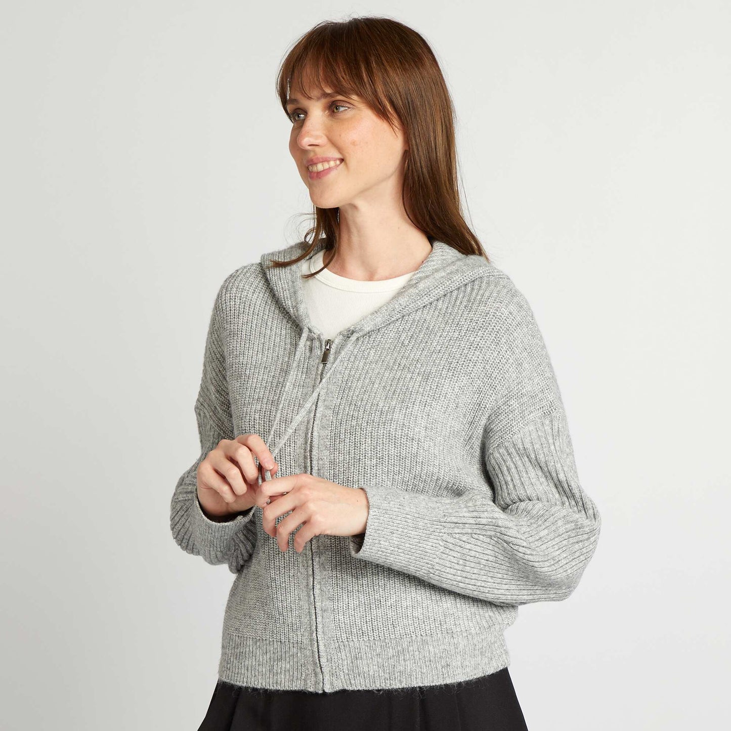 Hooded cardigan GREY