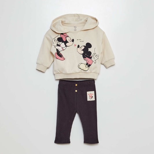 Minnie and Mickey Mouse sweatshirt and leggings set - 2-piece set WHITE