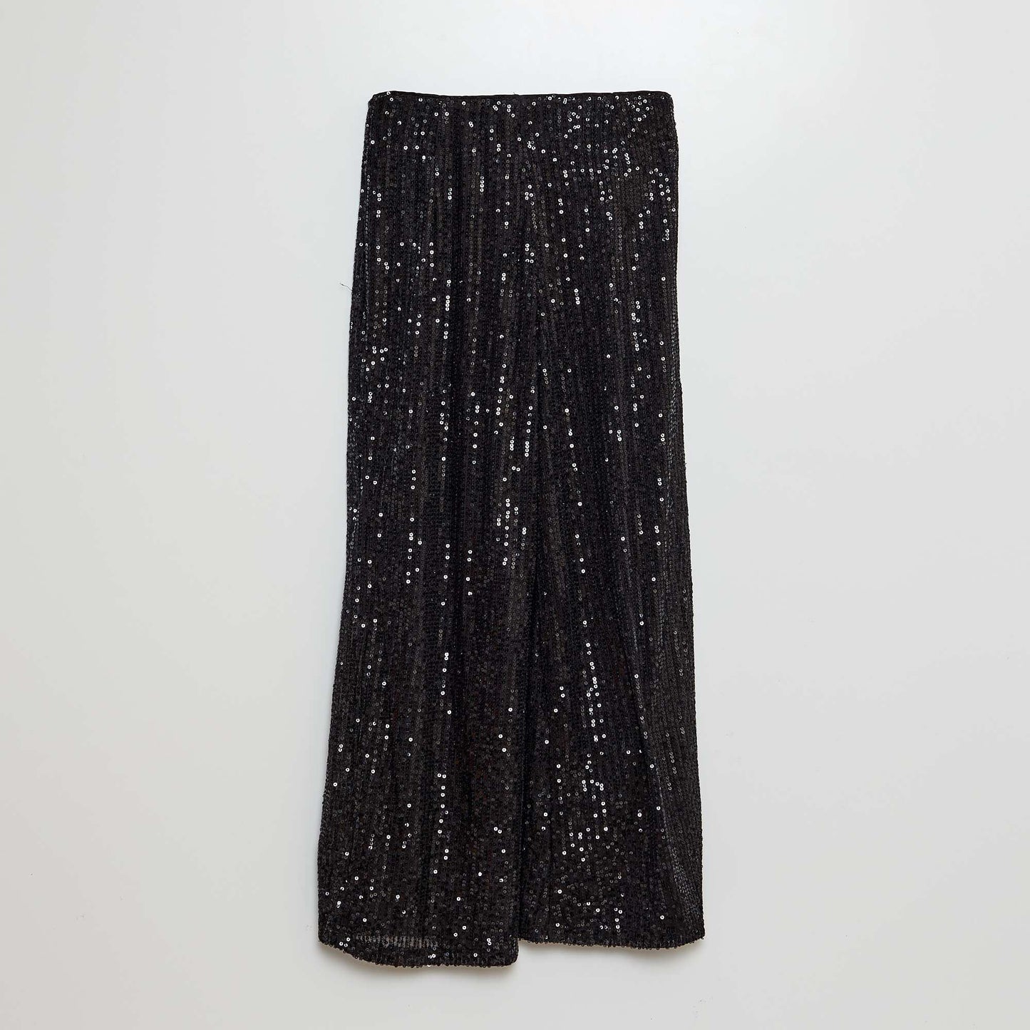 Straight sequined trousers black