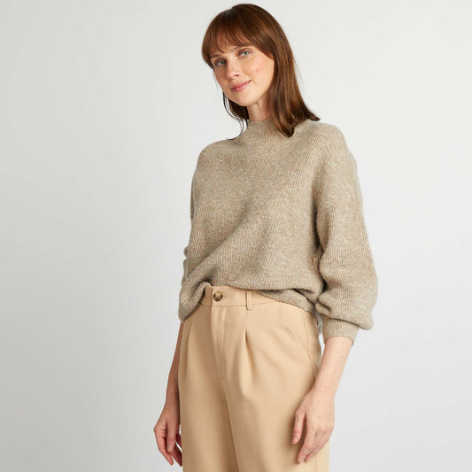 High-neck sweater BROWN