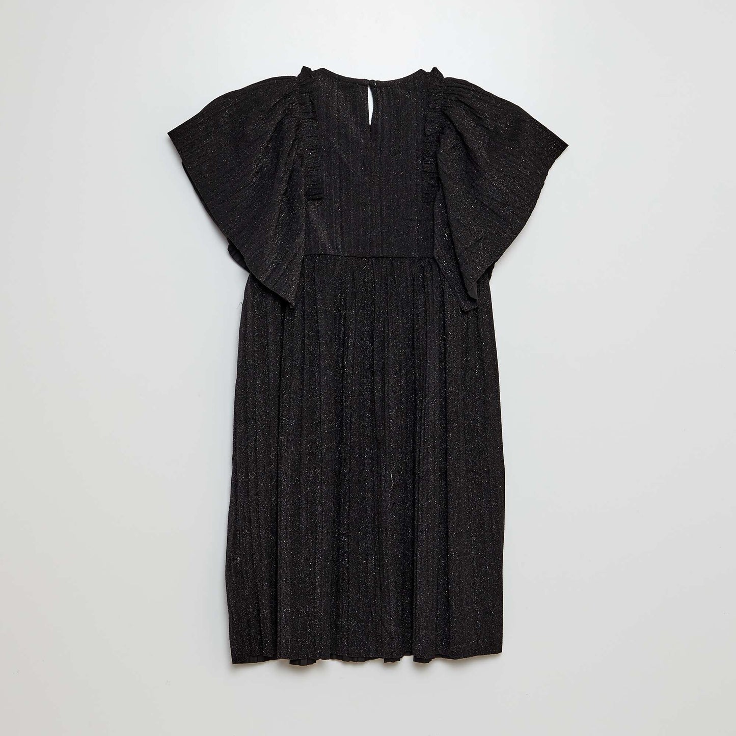 Glittery pleated dress black