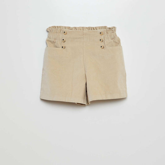 Corduroy shorts BEIGE