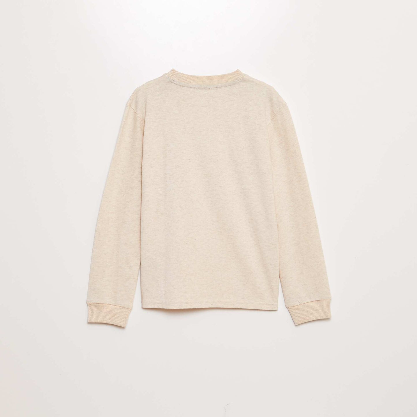 Long-sleeved printed T-shirt BEIGE