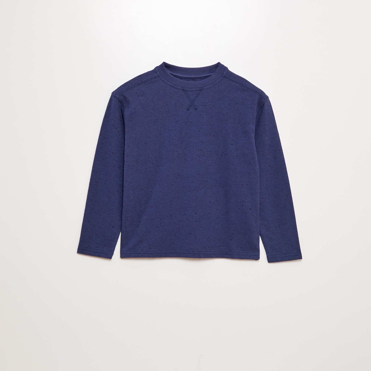 Flecked round-neck sweater blue