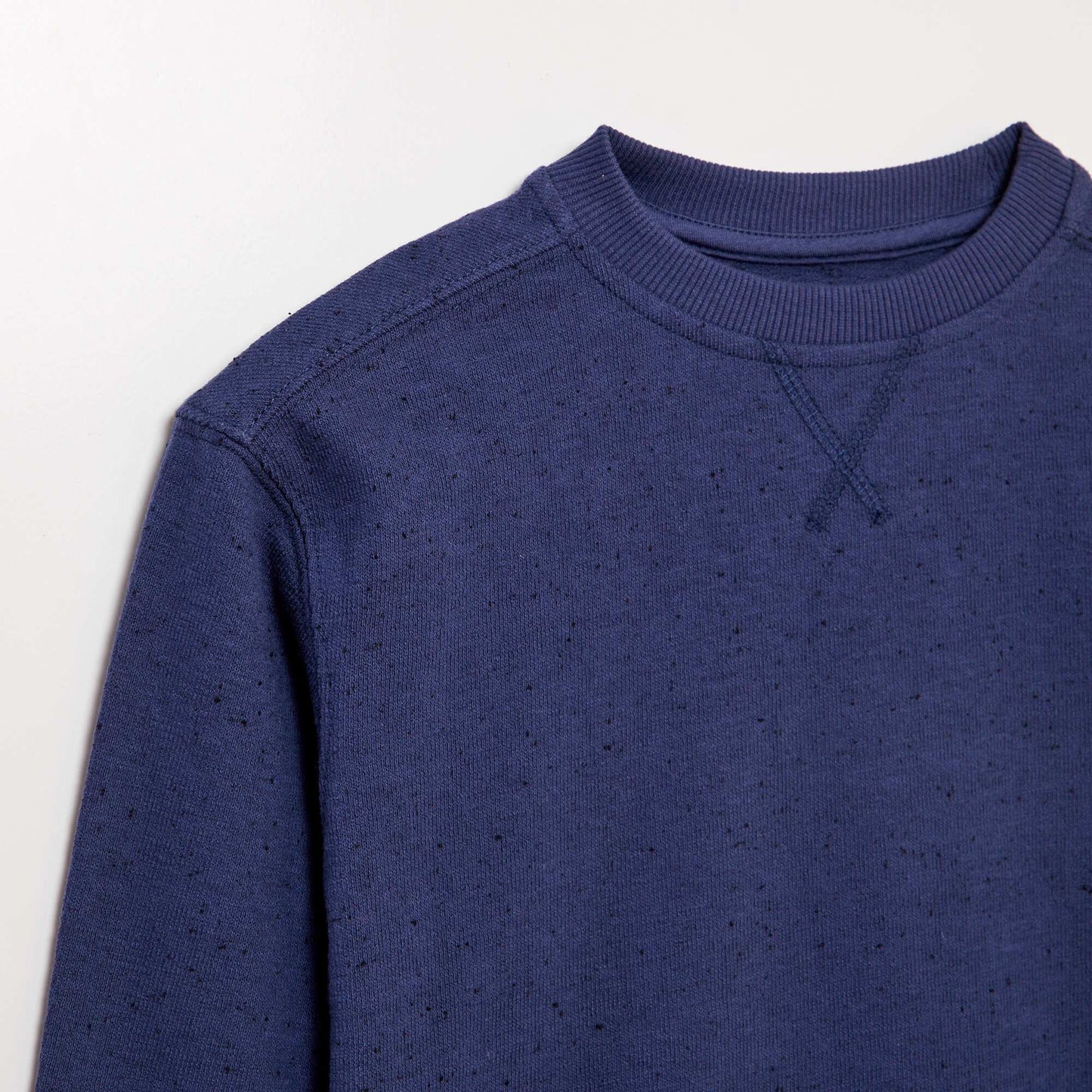 Flecked round-neck sweater blue