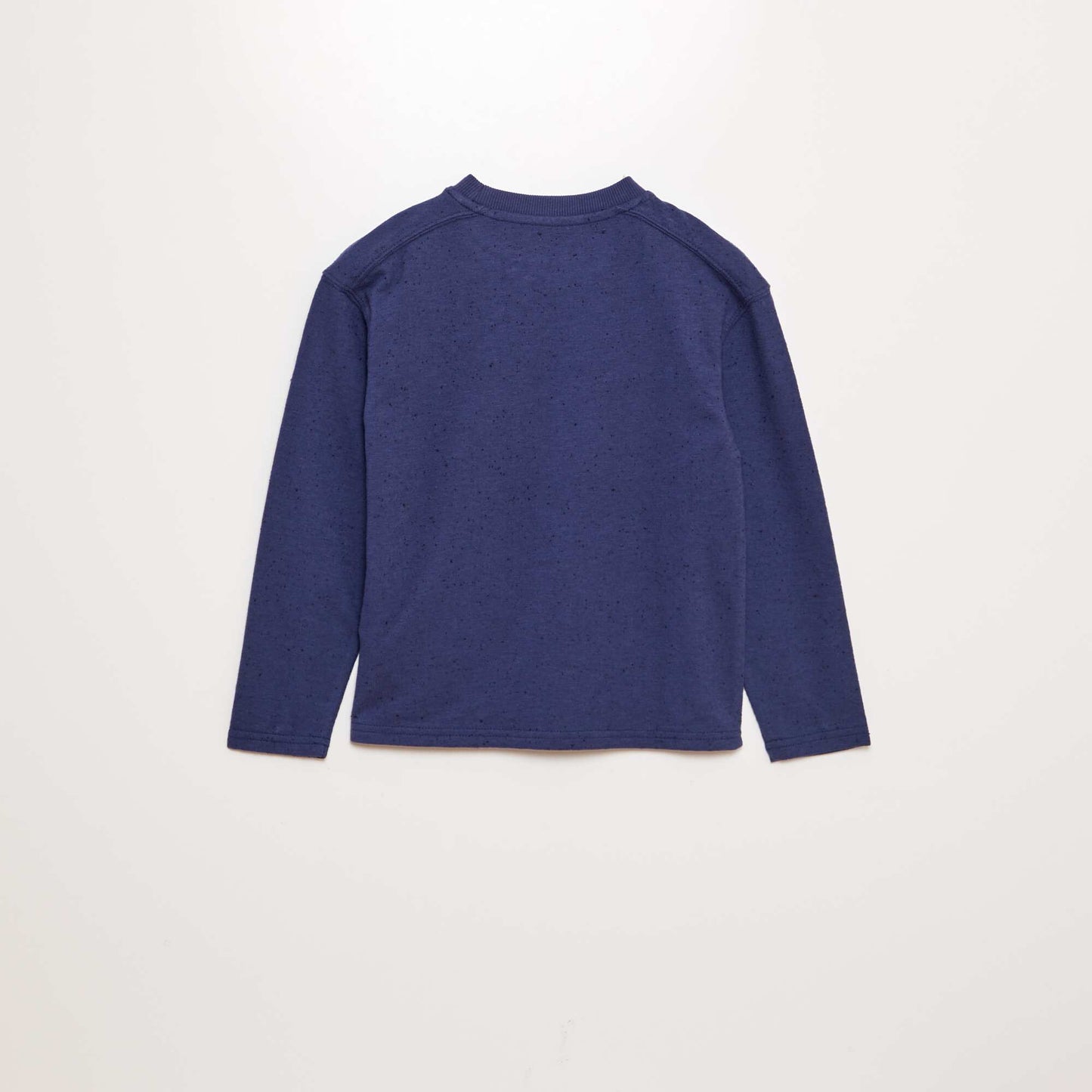 Flecked round-neck sweater blue