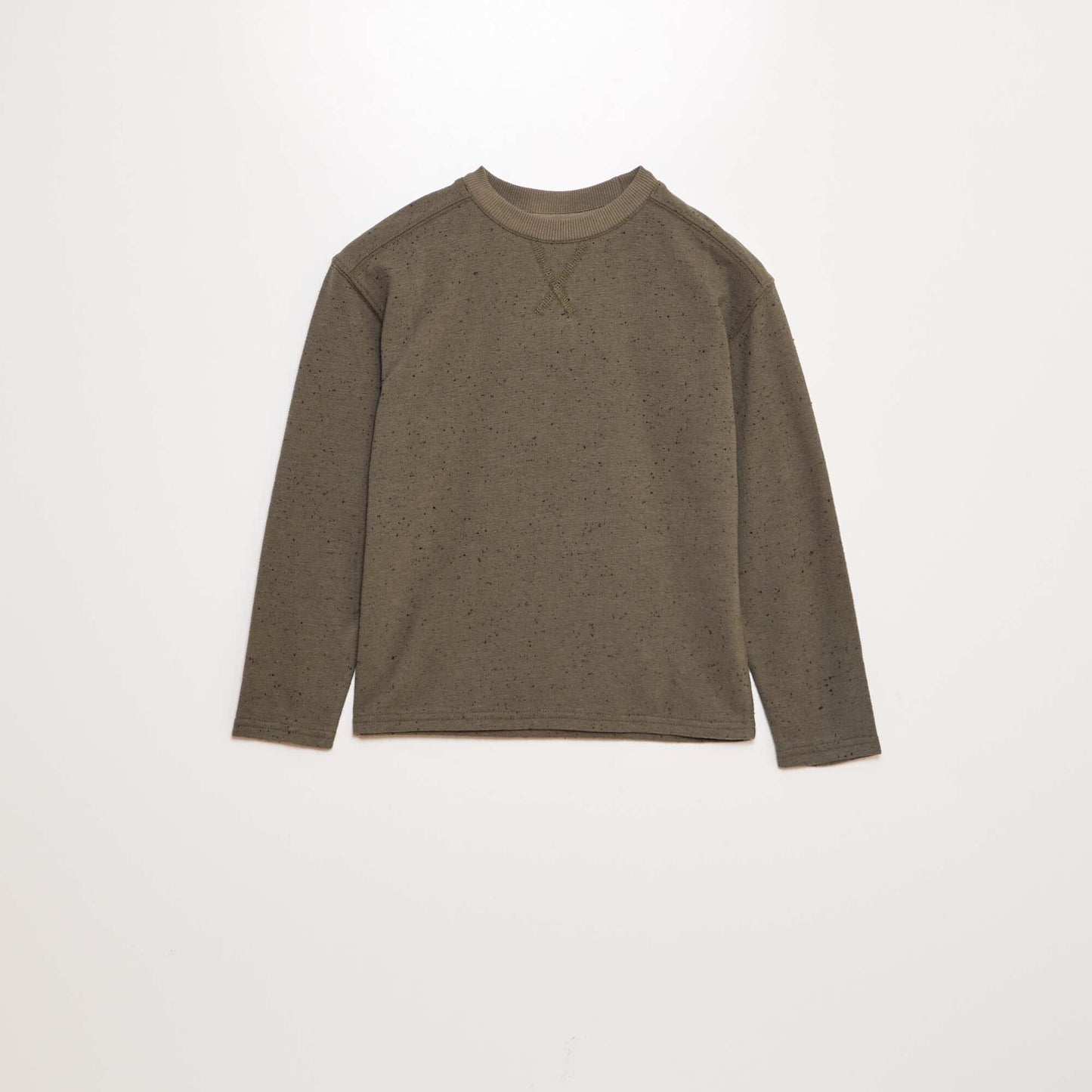 Flecked round-neck sweater KHAKI