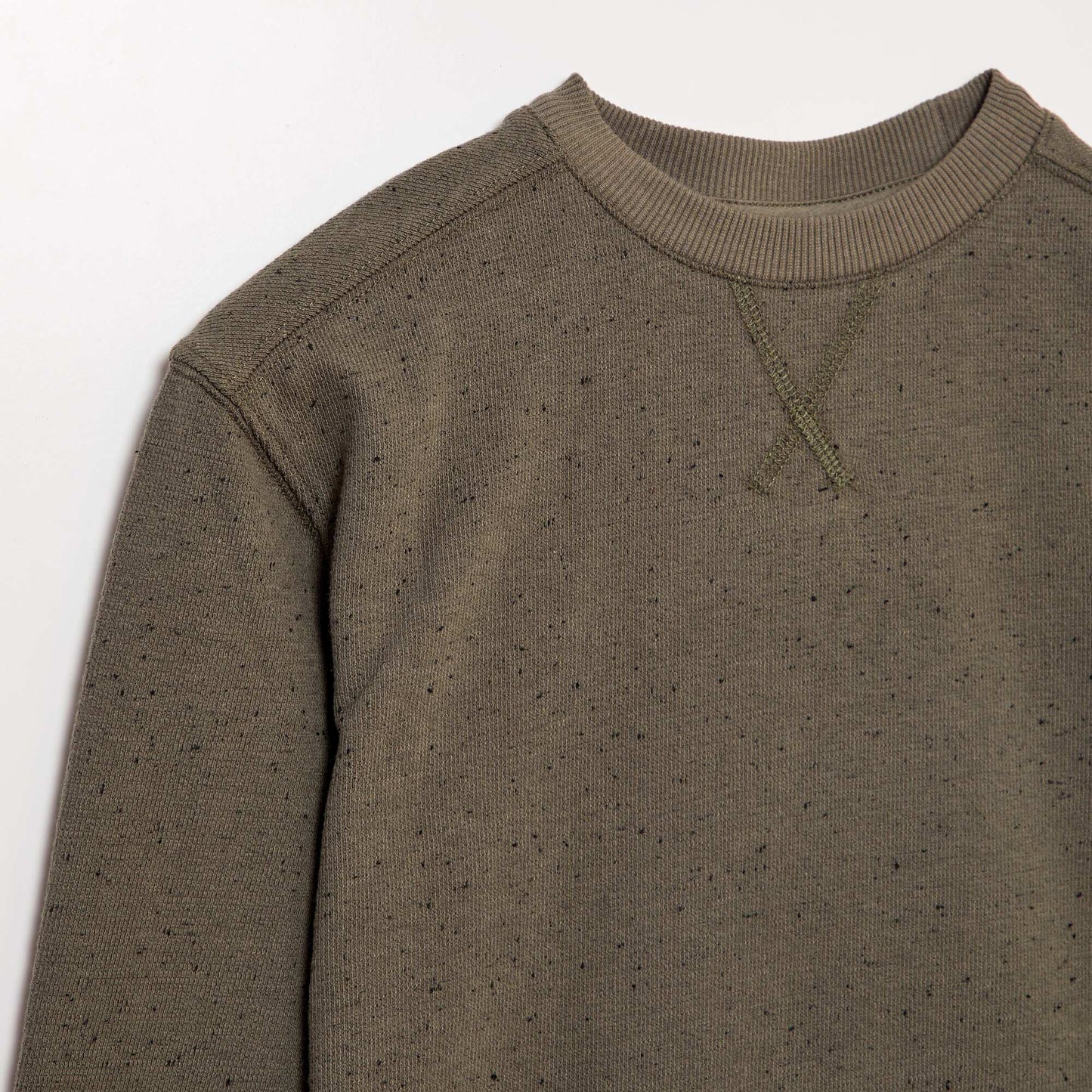 Flecked round-neck sweater KHAKI