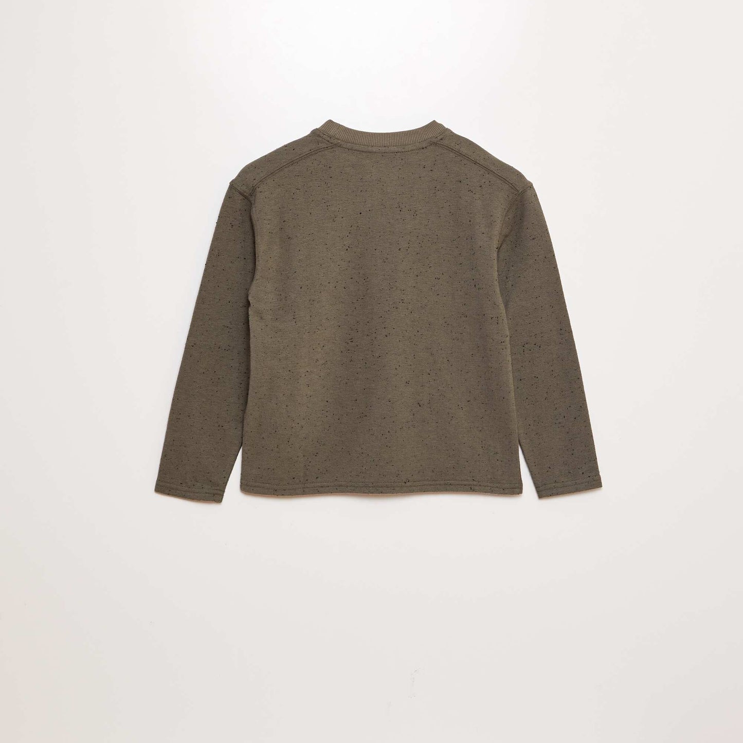 Flecked round-neck sweater KHAKI