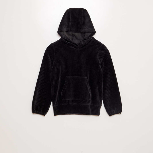 Corduroy hoodie black