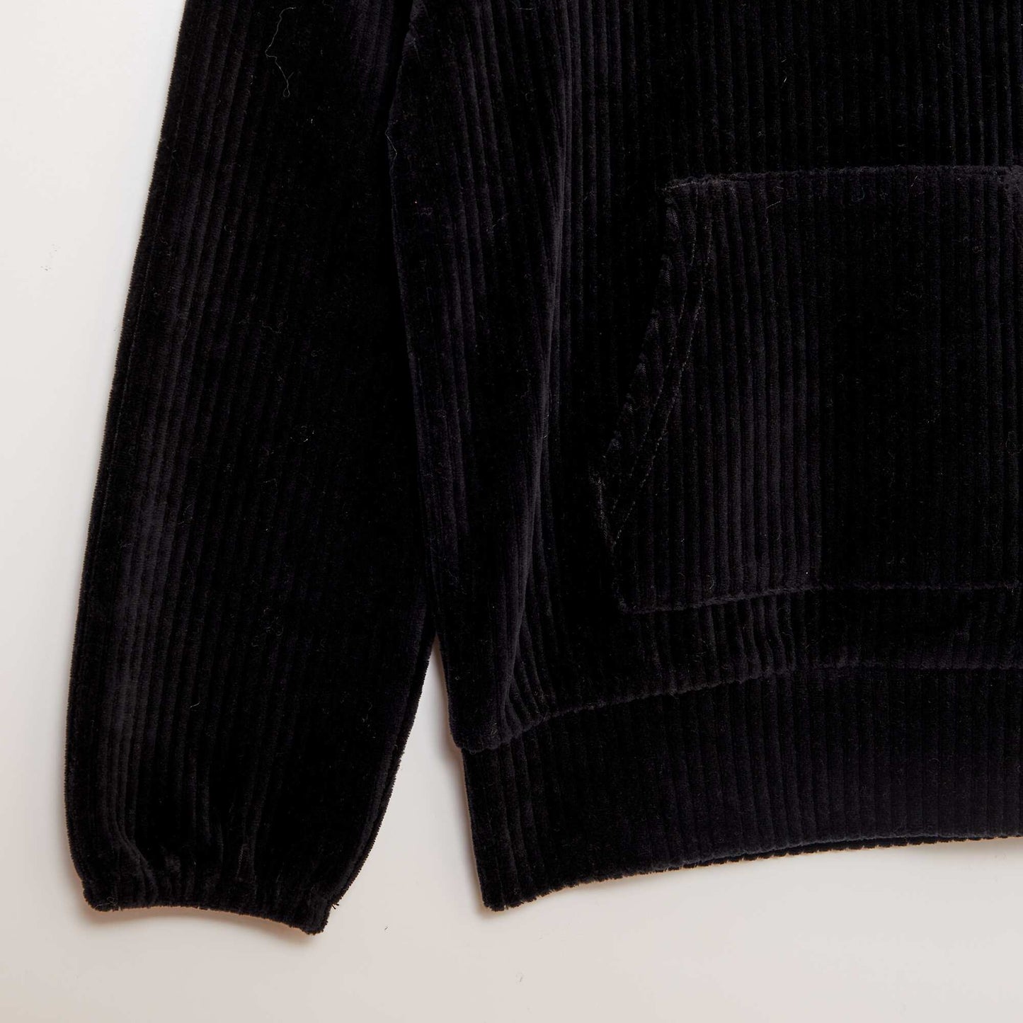 Corduroy hoodie black