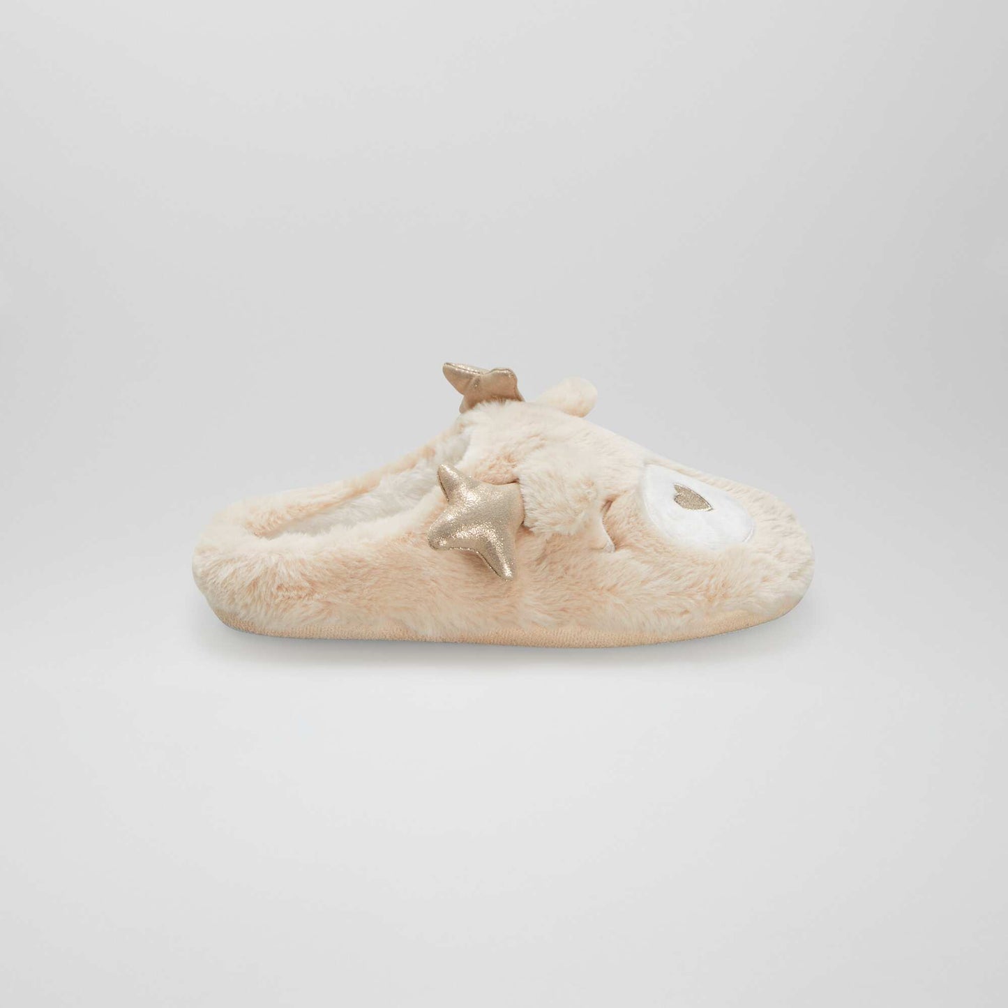 Reindeer mule slippers beige