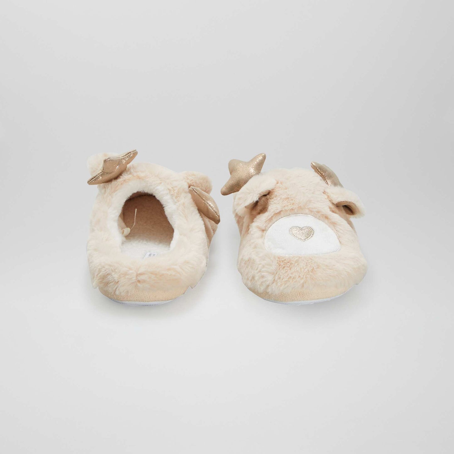 Reindeer mule slippers beige