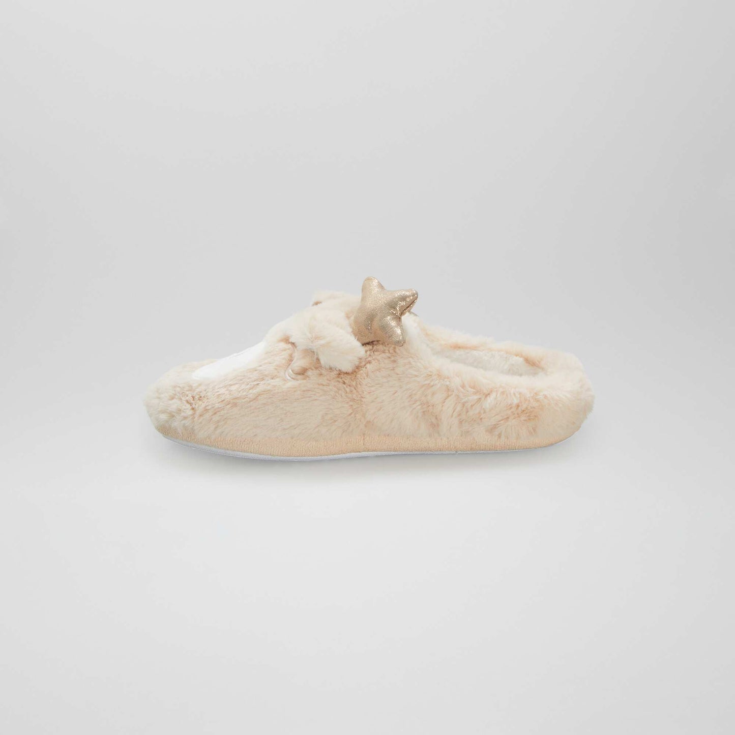 Reindeer mule slippers beige