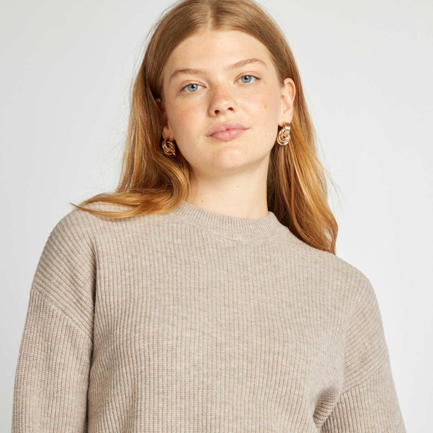 Chunky knit sweater BEIGE