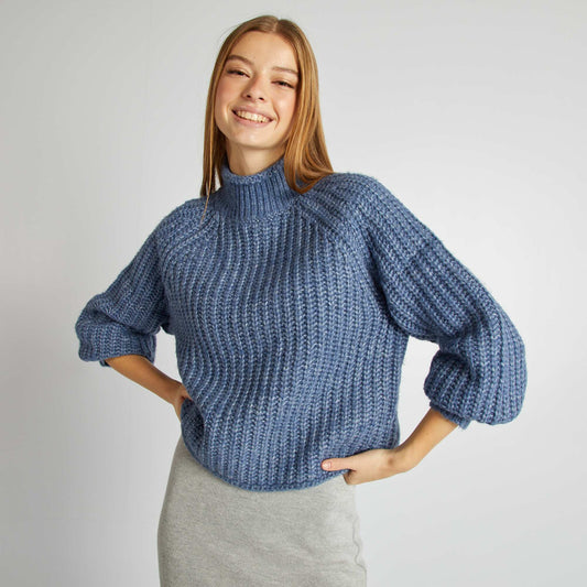 High-neck jumper BLUE