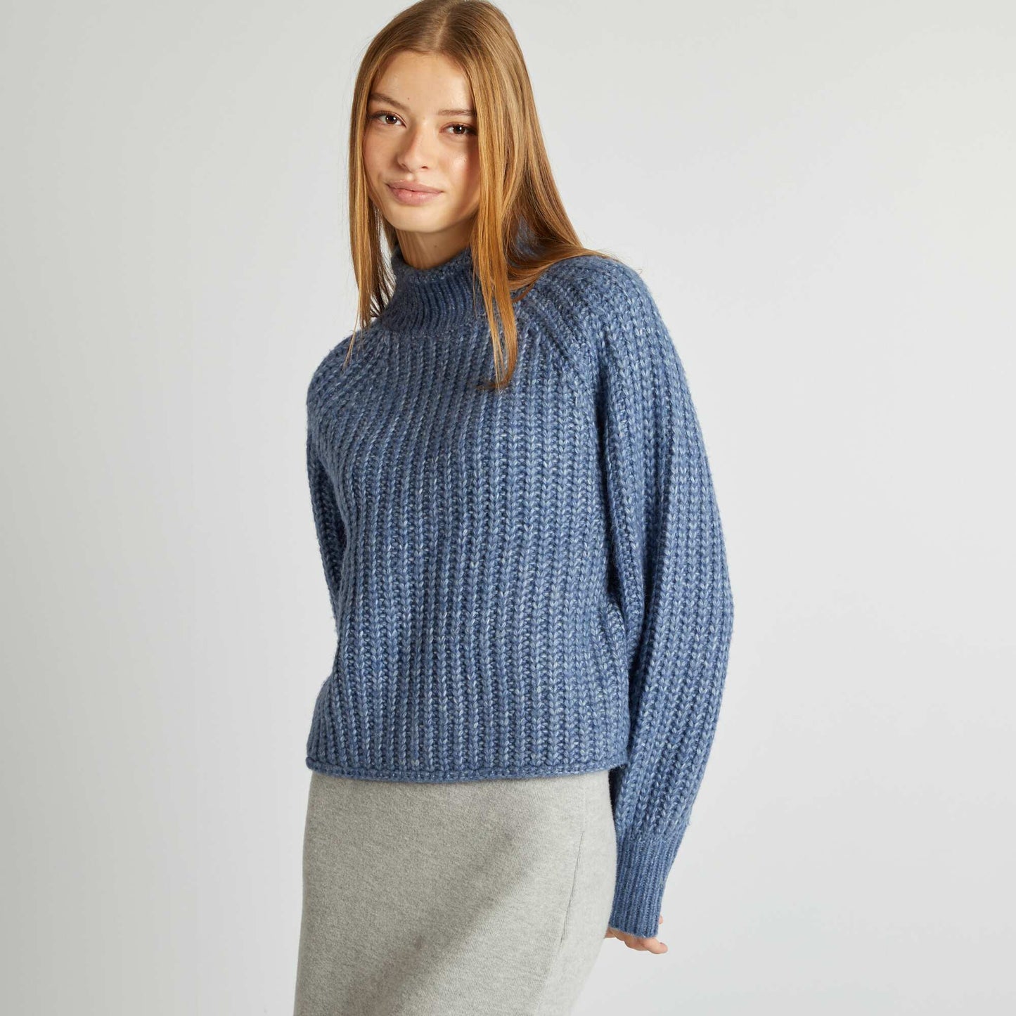 High-neck jumper BLUE