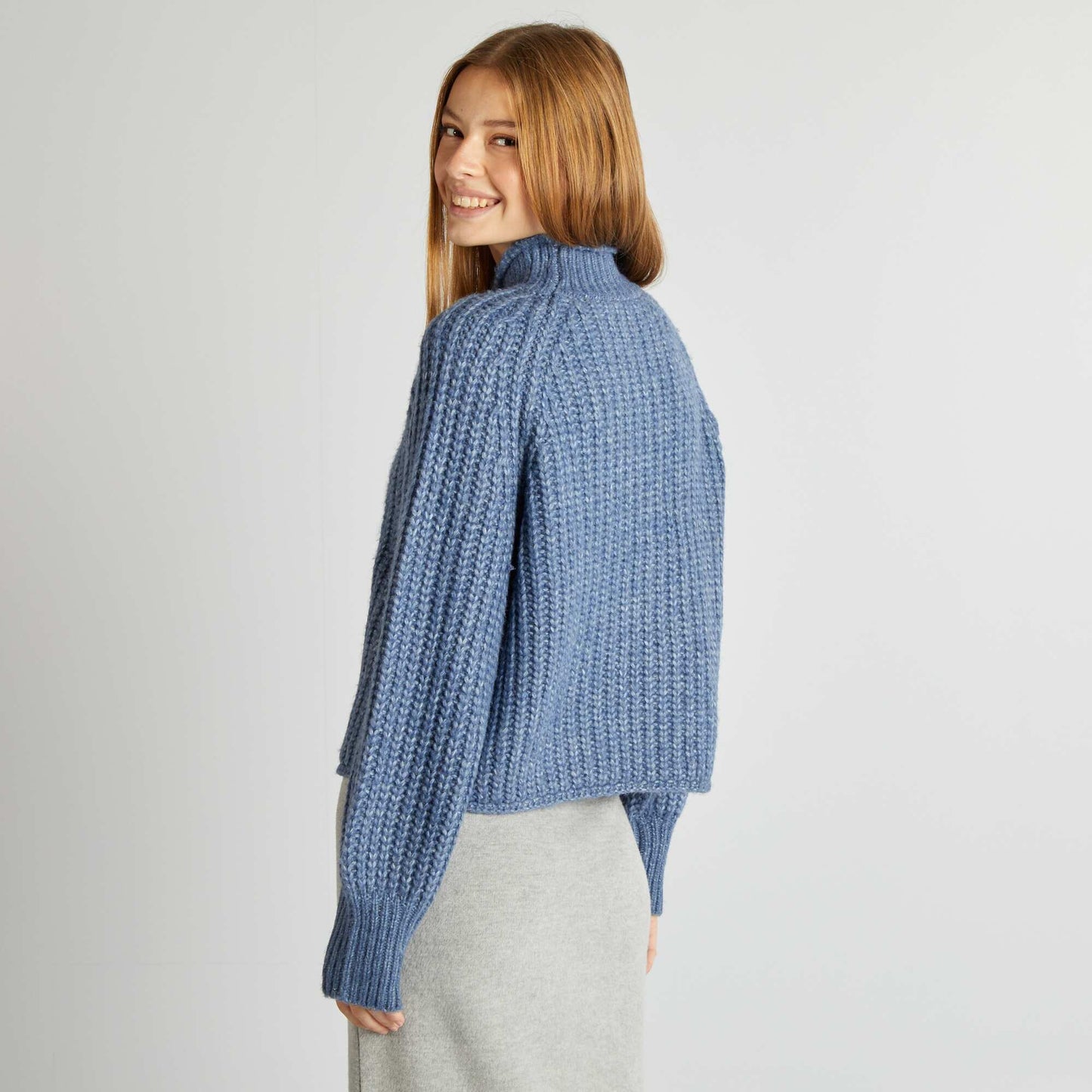 High-neck jumper BLUE