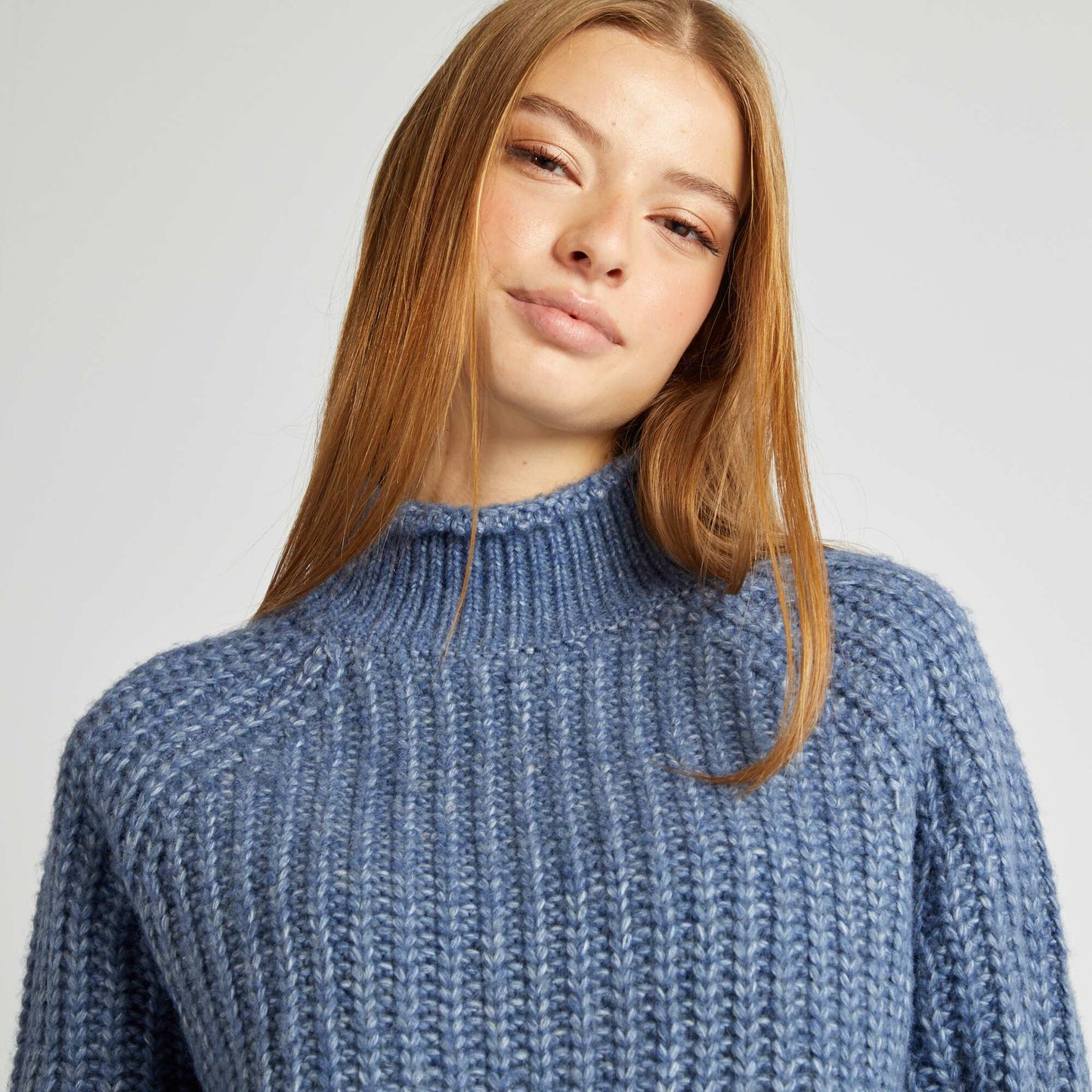 High-neck jumper BLUE