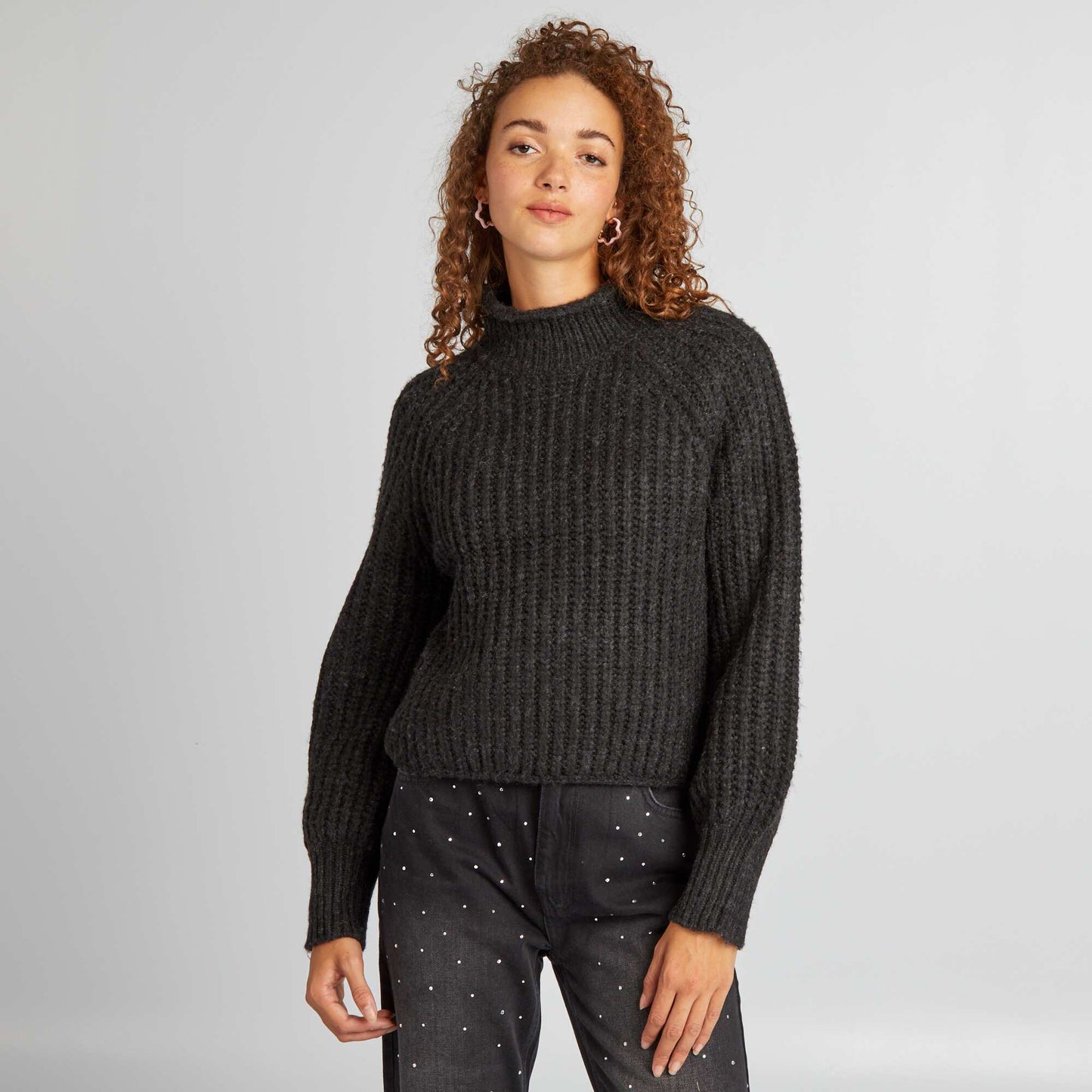 High-neck jumper GREY