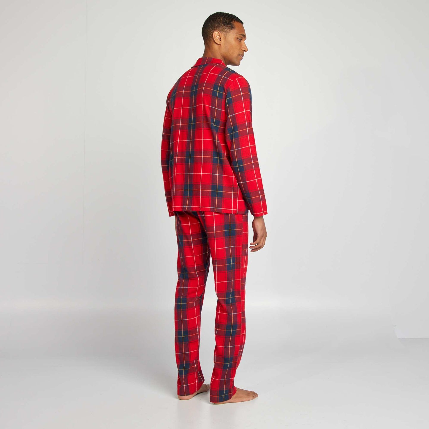 Long checked pyjamas - 2-piece set RED