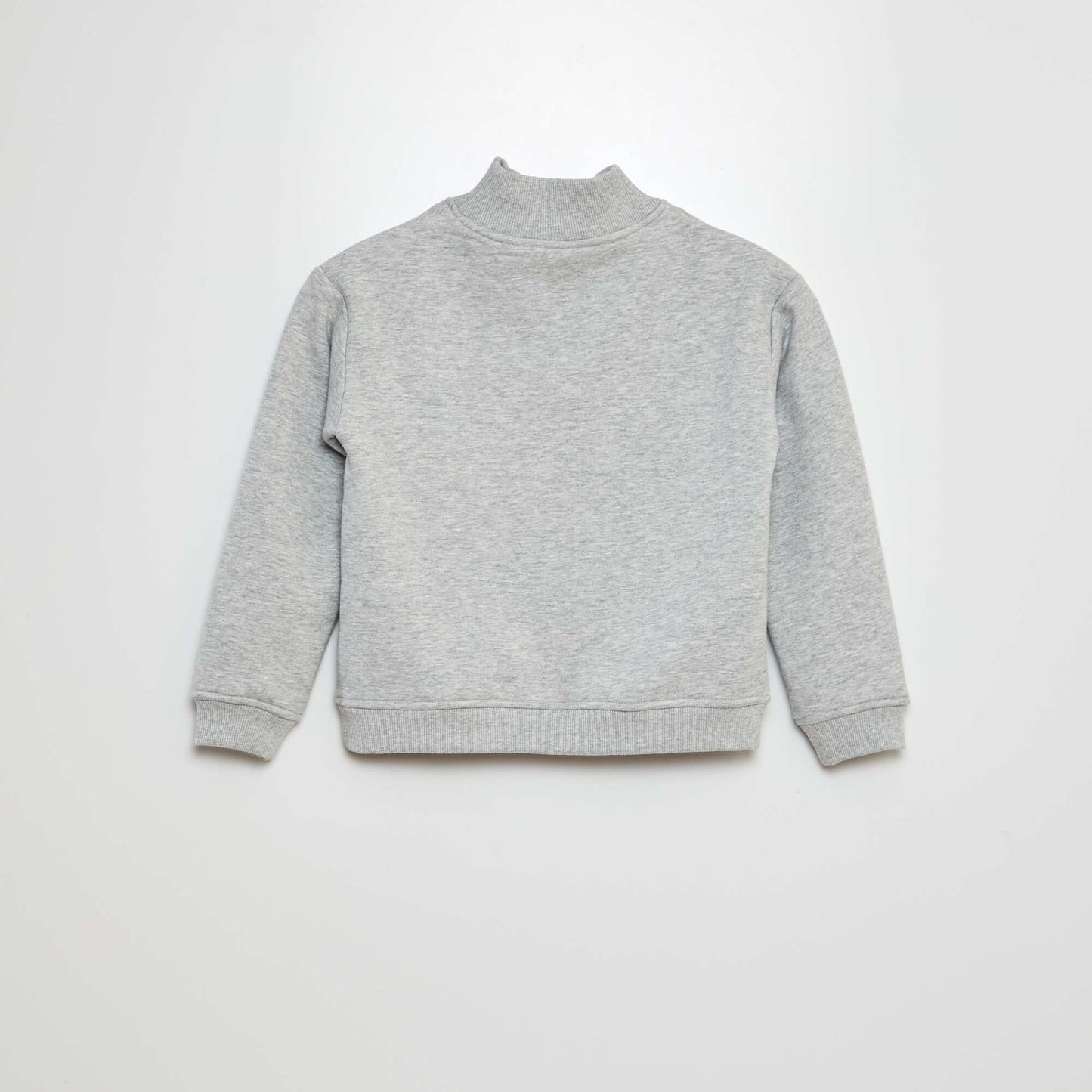 Zip-up high-neck sweater GREY