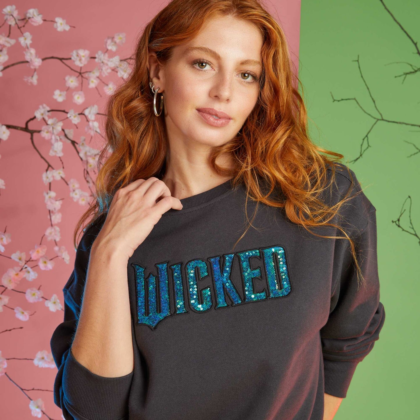 'Wicked' sweatshirt fabric sweater BLACK