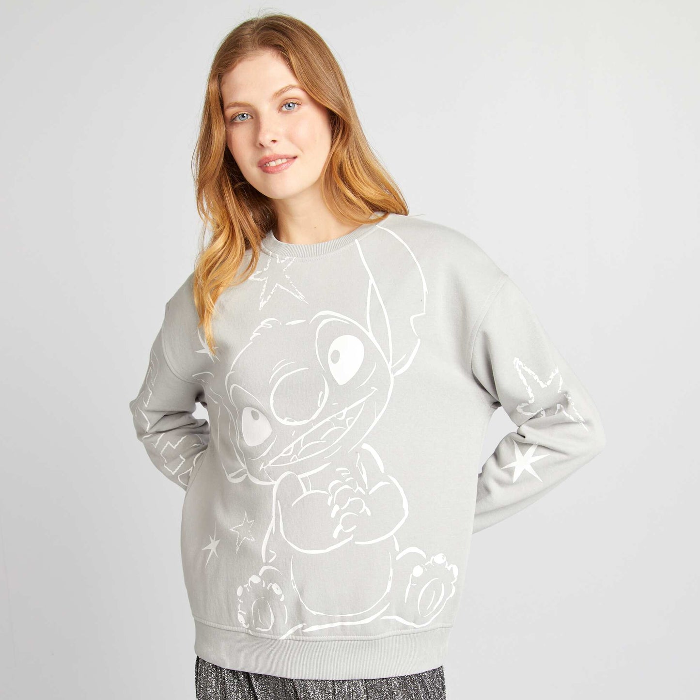 Stitch round neck sweatshirt GREY