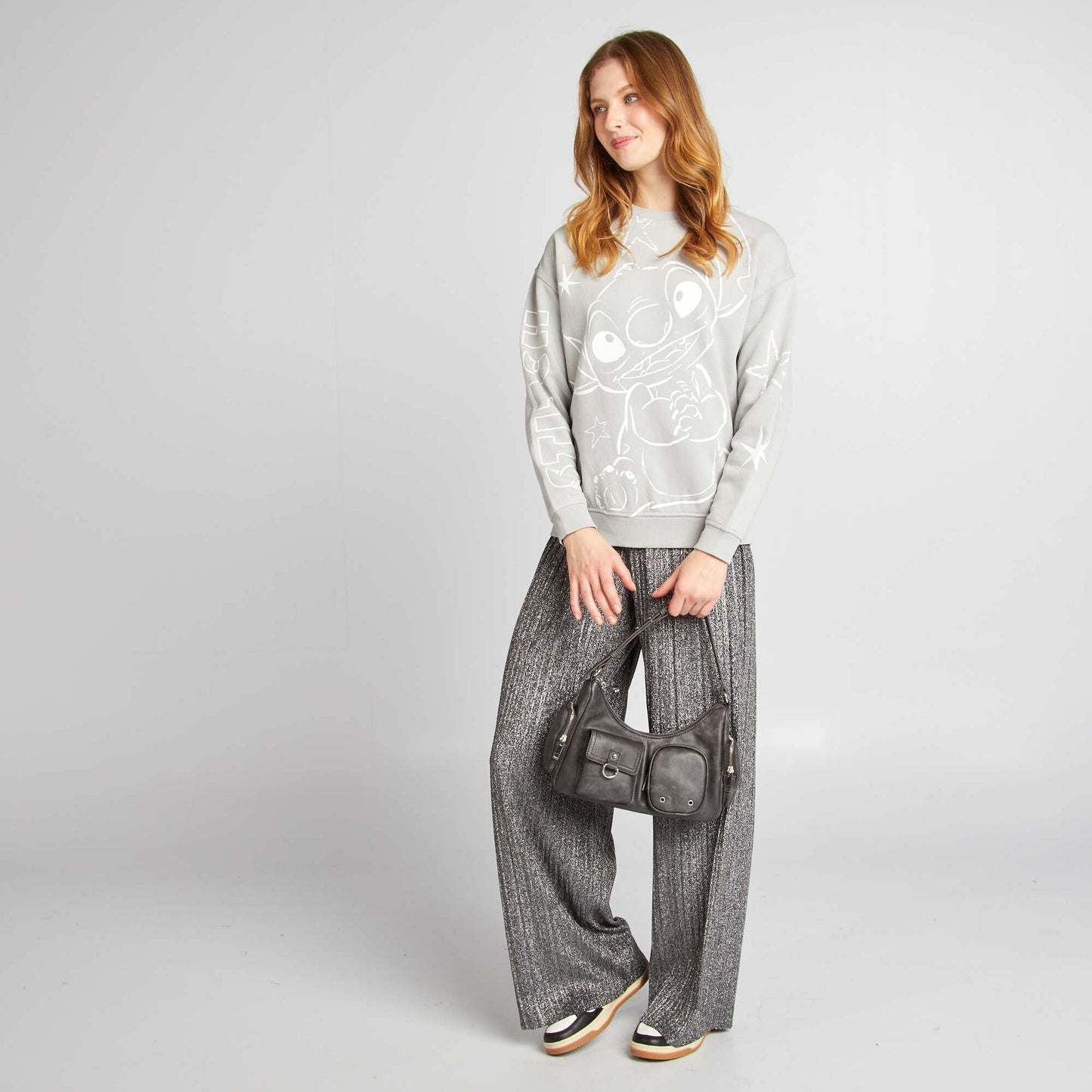 Stitch round neck sweatshirt GREY