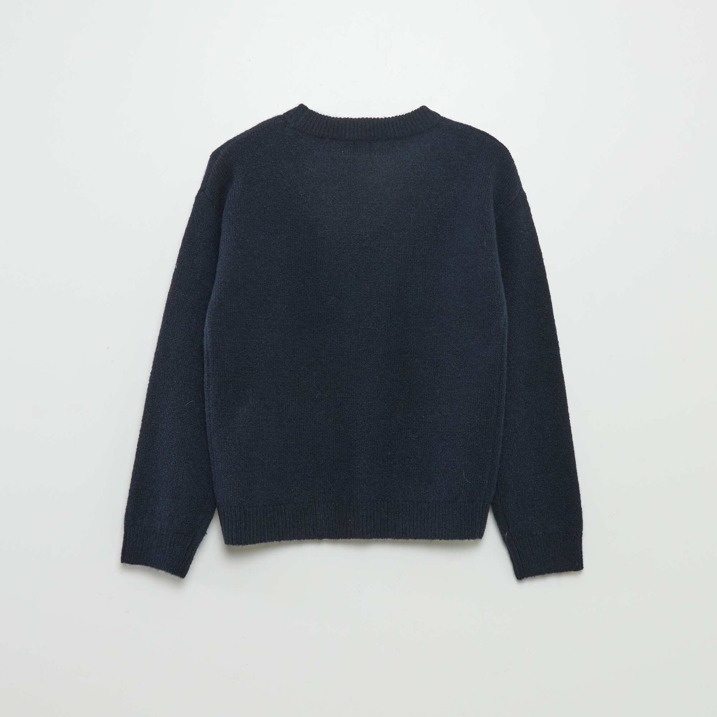 Plain knit sweater BLUE