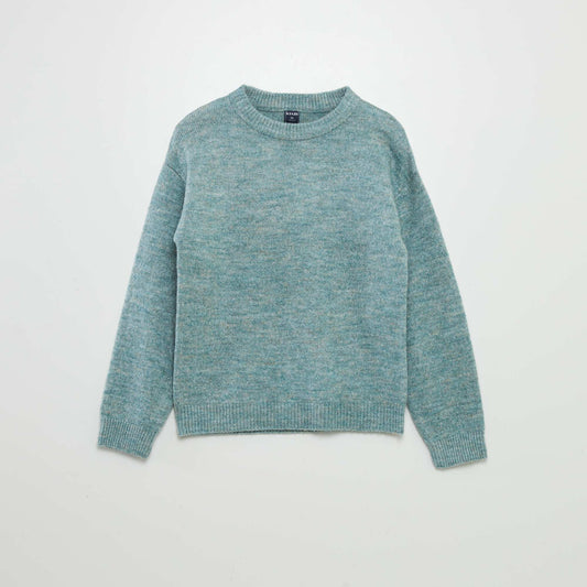 Plain knit sweater GREEN