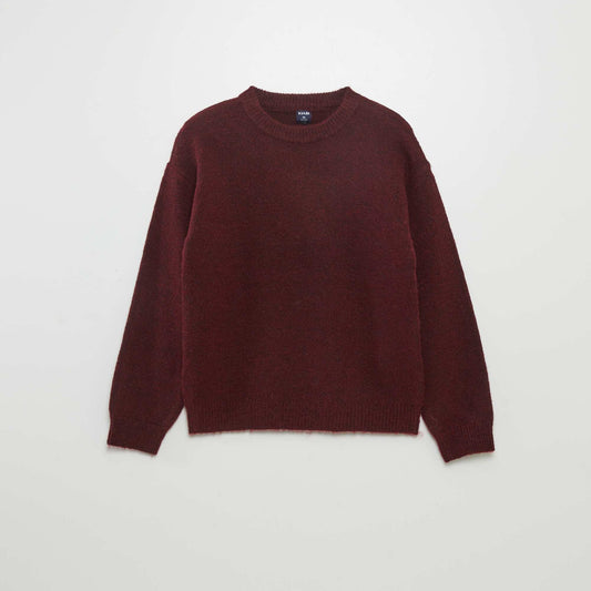 Plain knit sweater RED