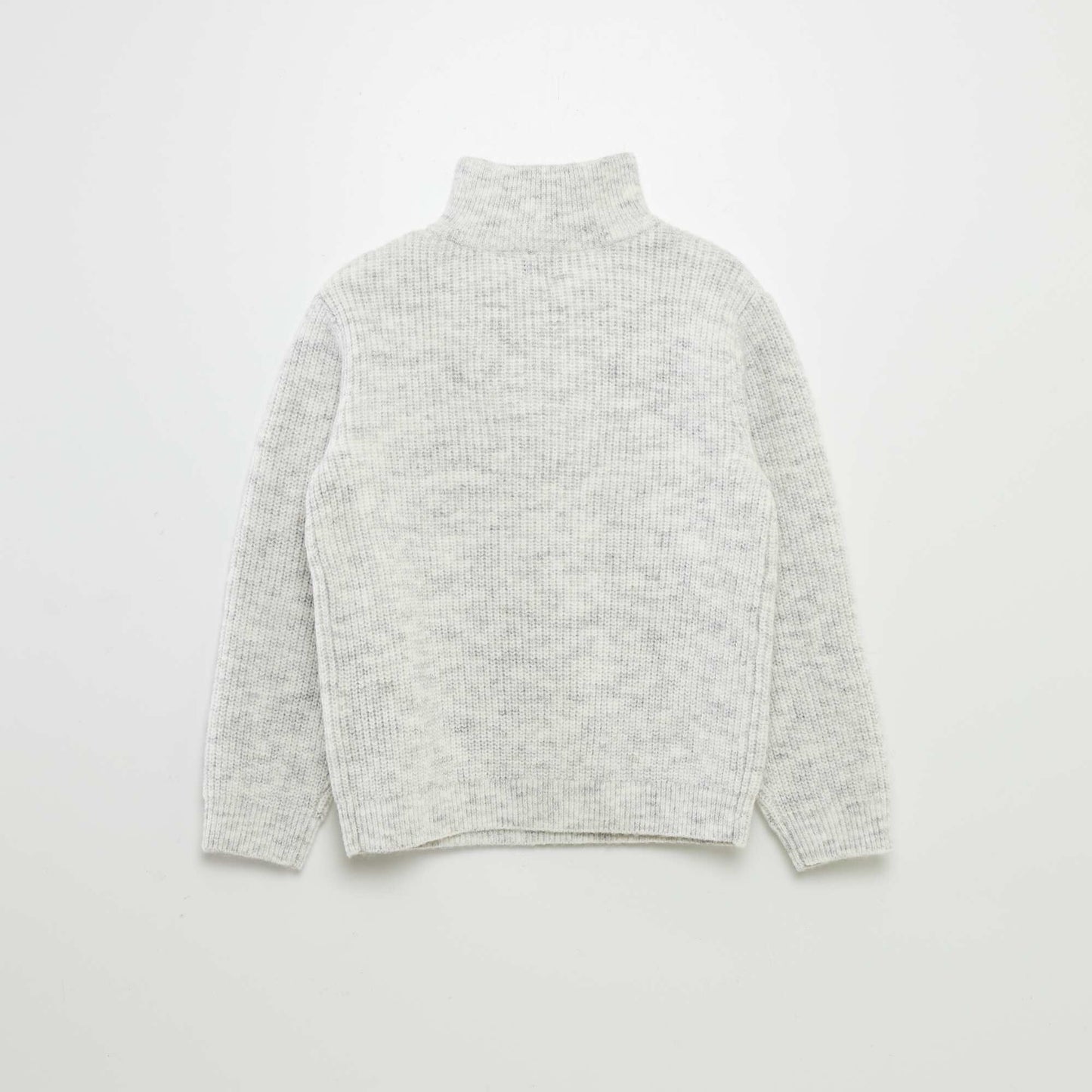 Zip-up high neck sweater GREY