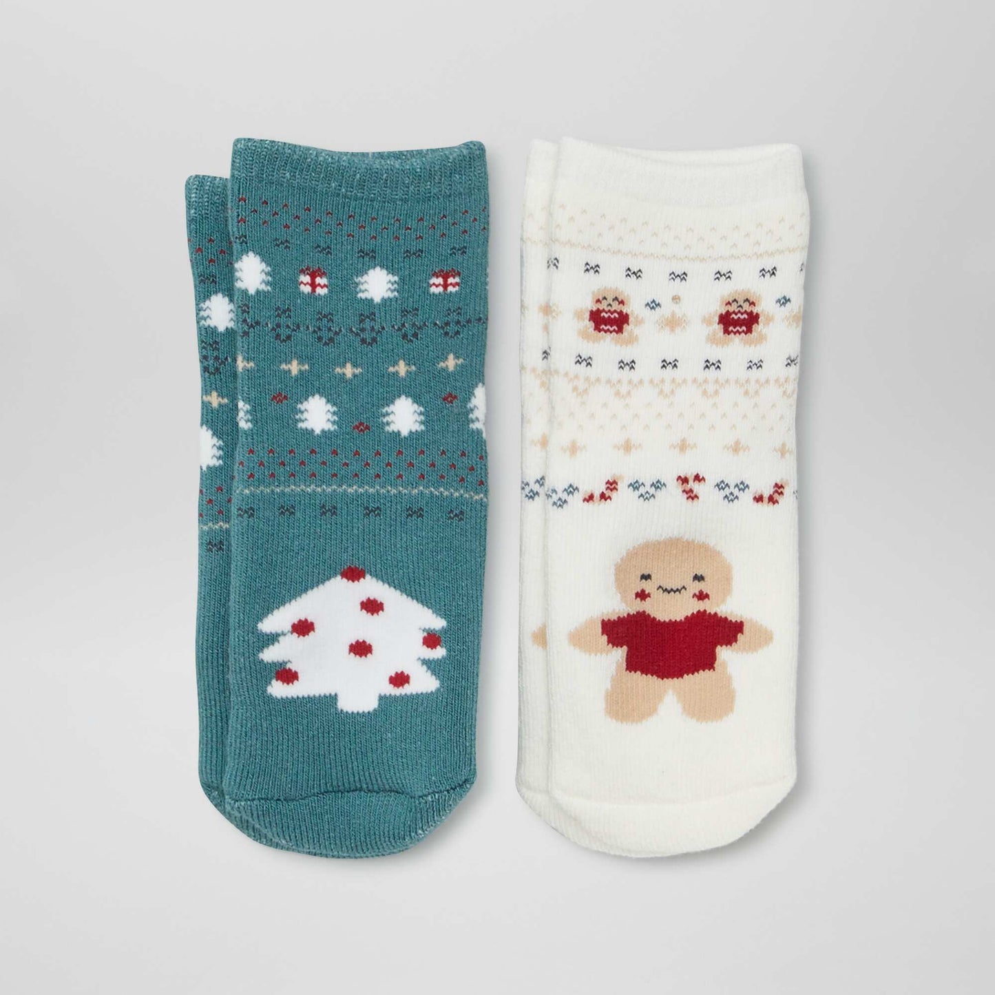 Christmas slip-resistant socks - Pack of 2 GREEN