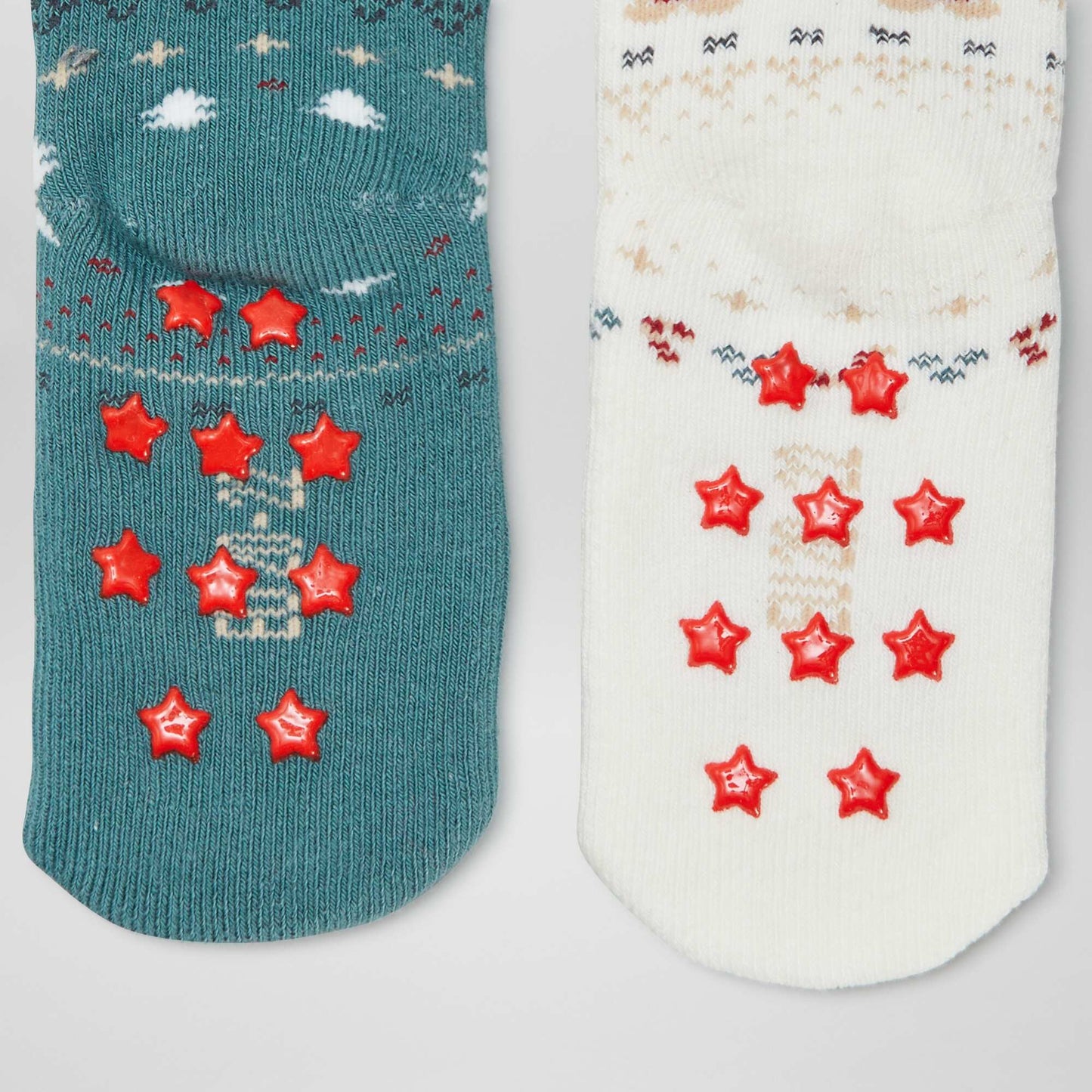 Christmas slip-resistant socks - Pack of 2 GREEN