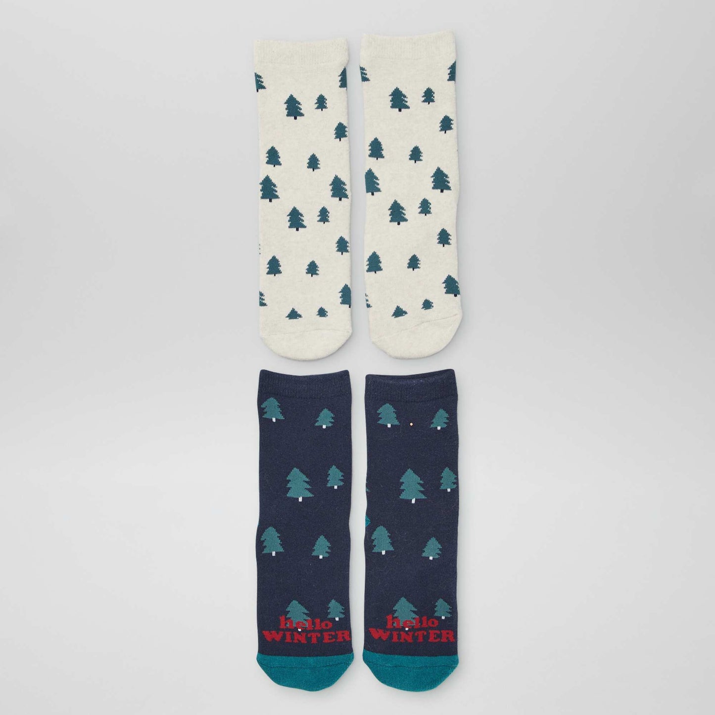 Christmas slip-resistant socks - Pack of 2 GREEN