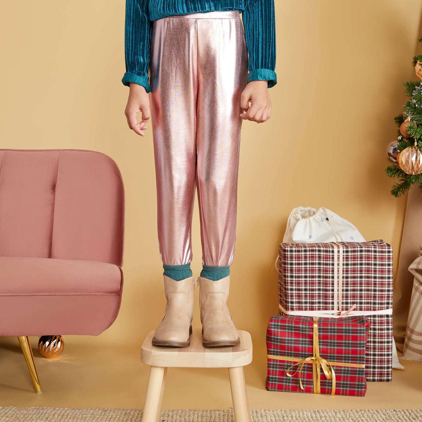 Metallic leggings PINK