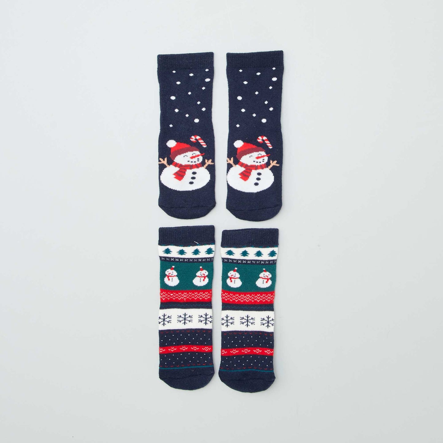 Christmas slip-resistant socks - Pack of 2 BLUE