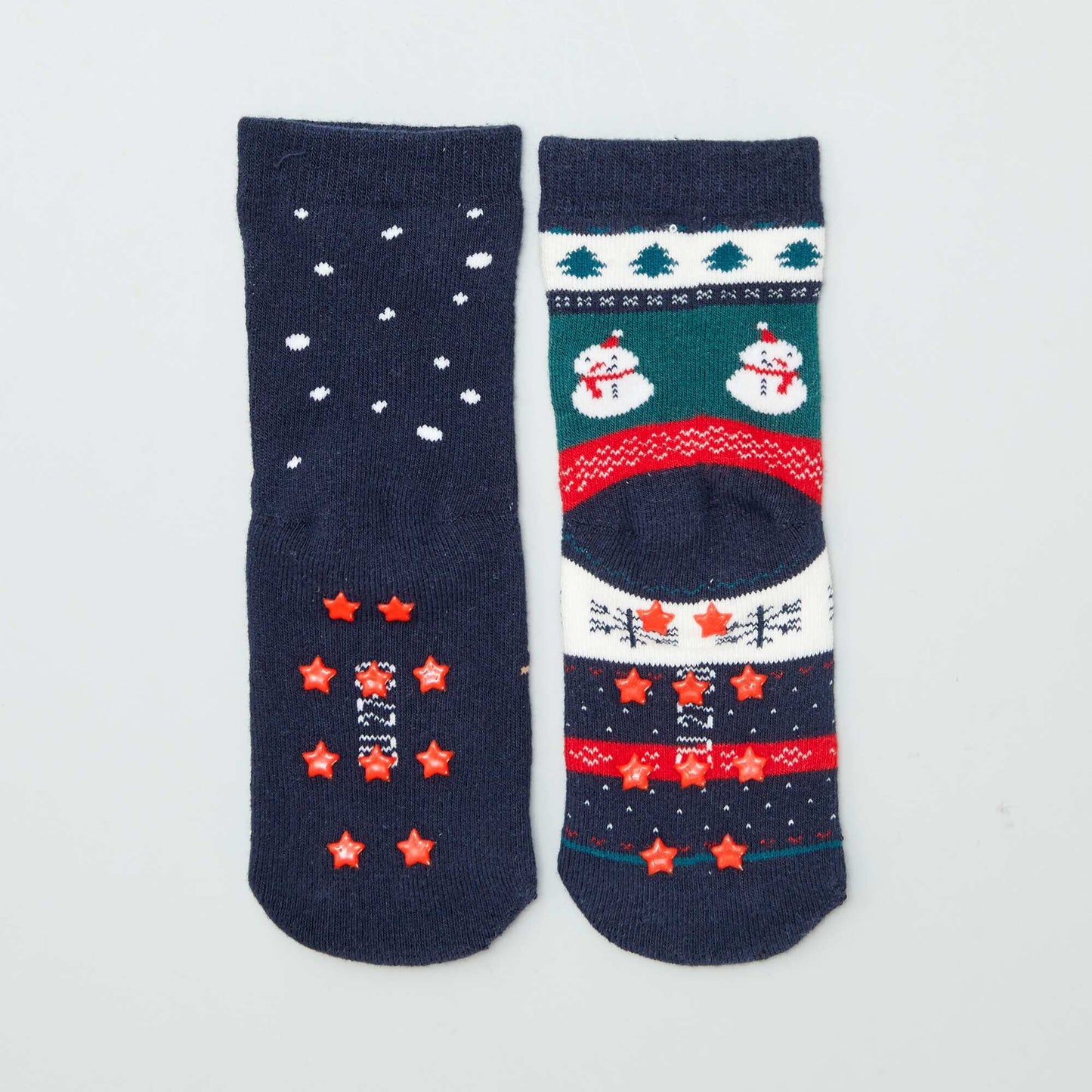 Christmas slip-resistant socks - Pack of 2 BLUE