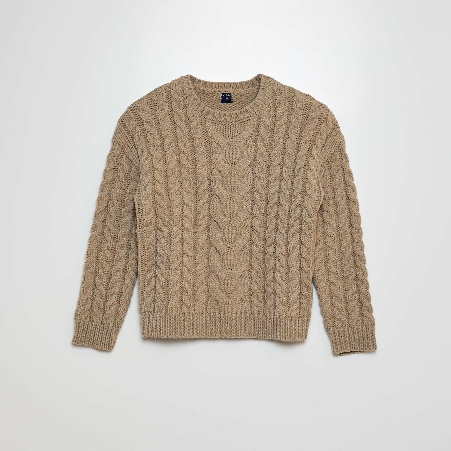 Chunky cable-knit sweater BEIGE