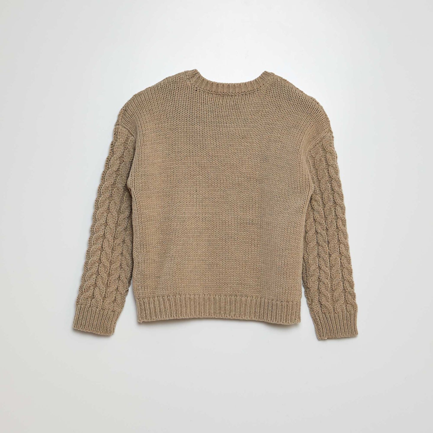 Chunky cable-knit sweater BEIGE