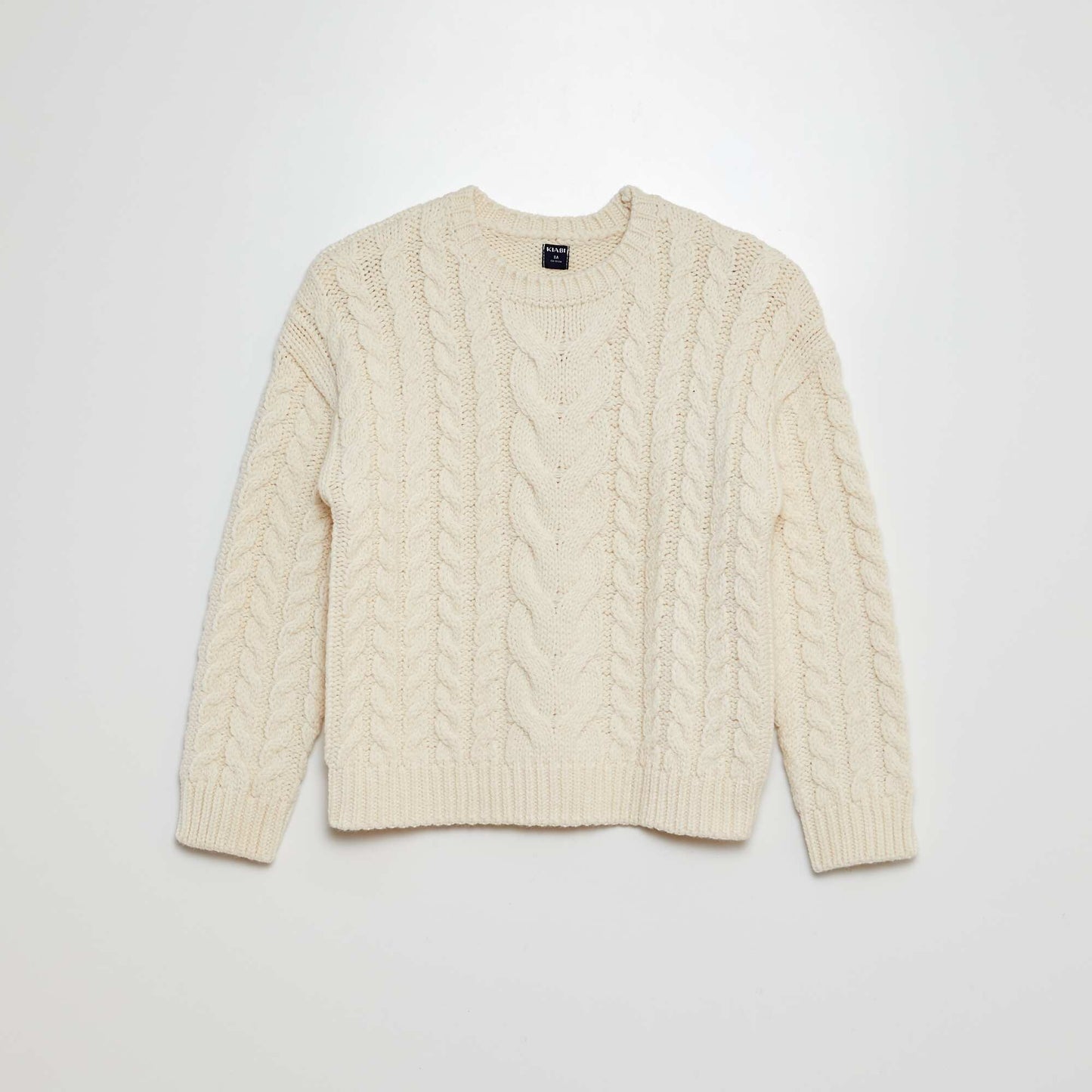 Chunky cable-knit sweater BEIGE