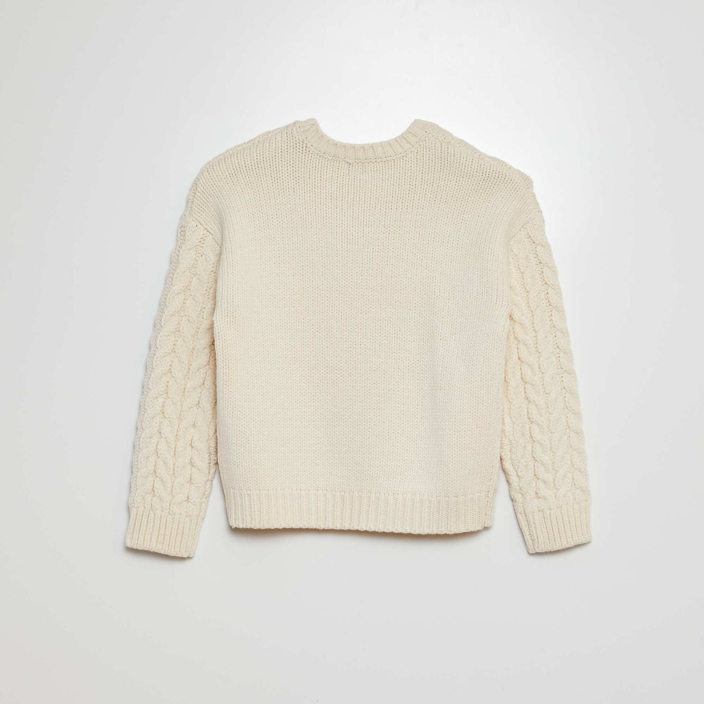 Chunky cable-knit sweater BEIGE