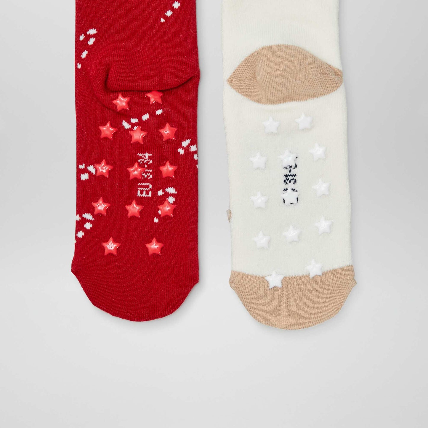 Printed non-slip socks BEIGE