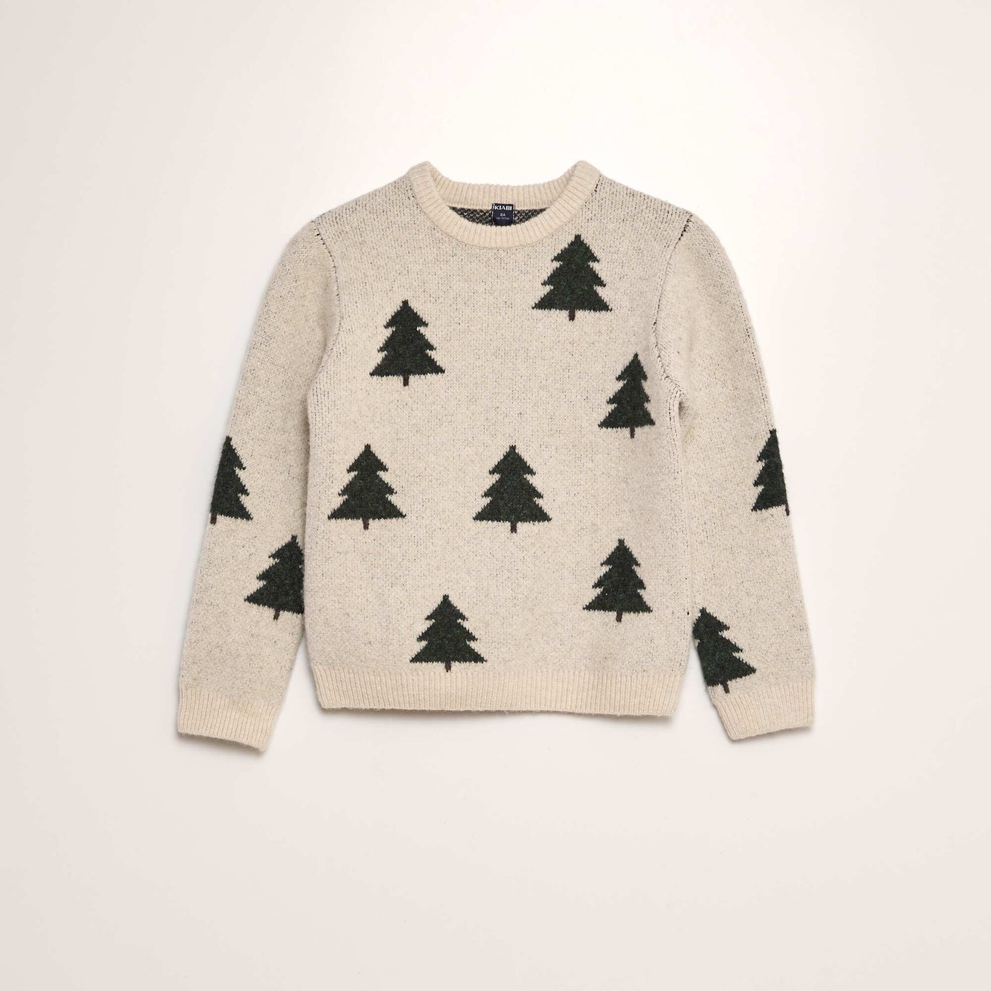 Christmas tree pattern jacquard jumper BEIGE