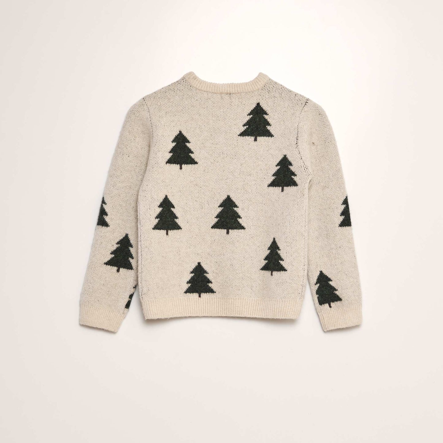 Christmas tree pattern jacquard jumper BEIGE