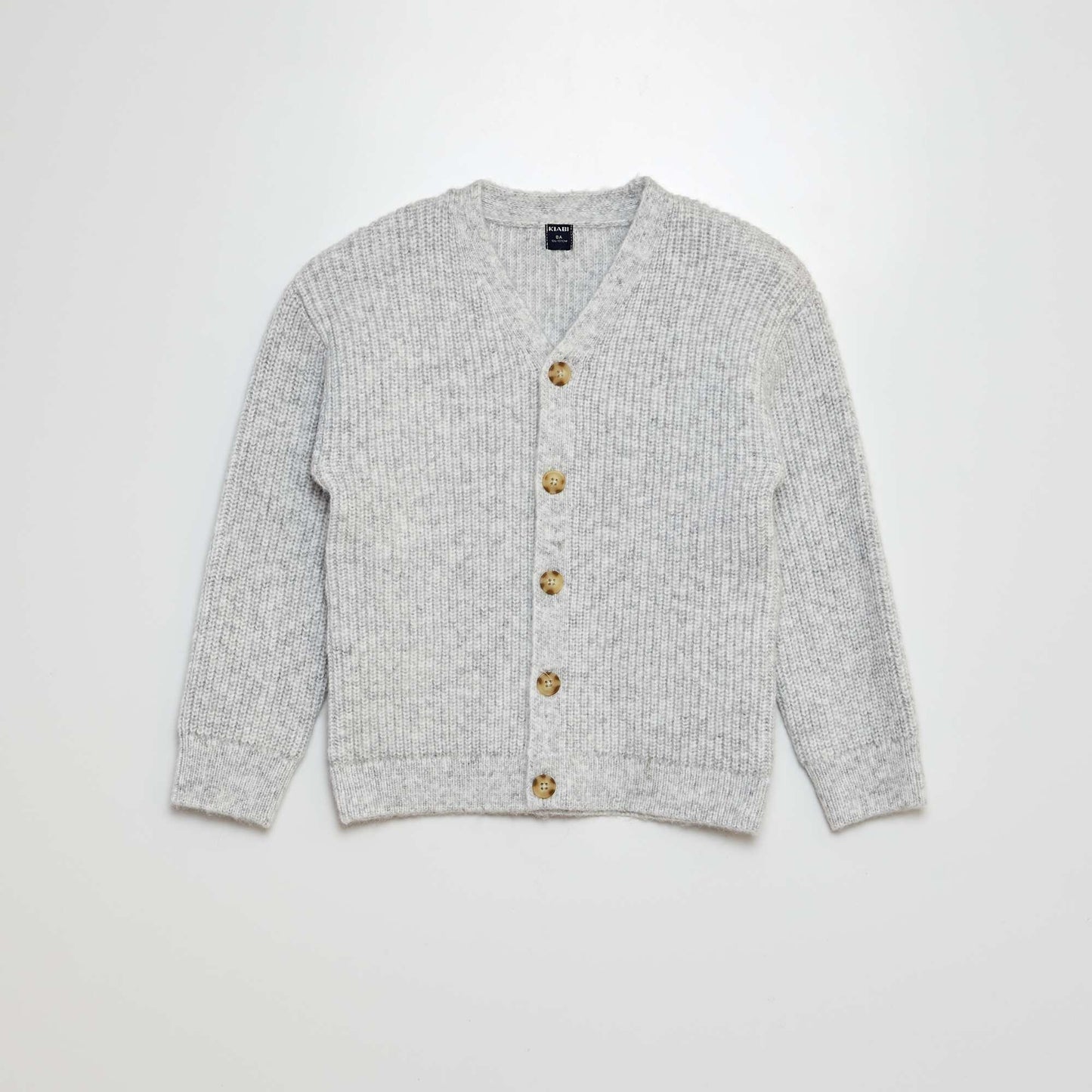 Buttoned knitted cardigan GREY