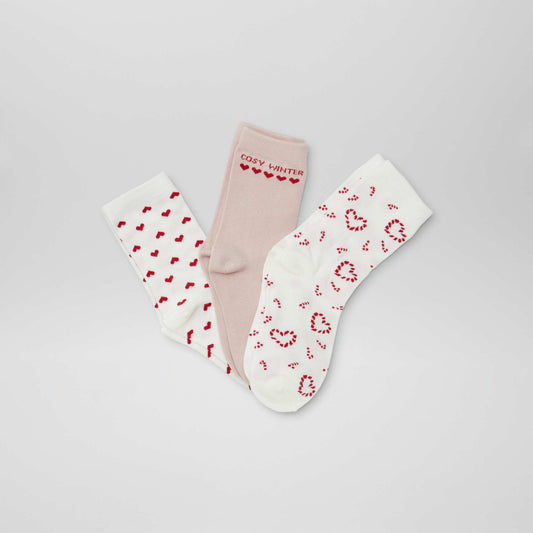 Christmas socks - Pack of 3 WHITE