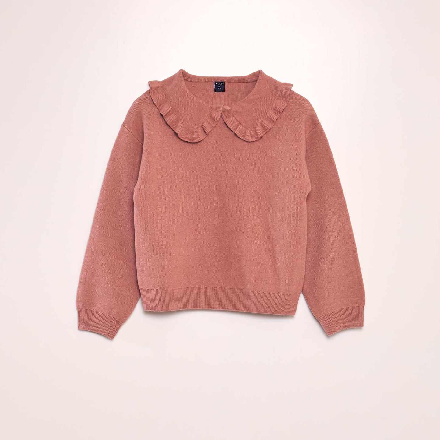 Plain jumper with a Peter Pan collar PINK