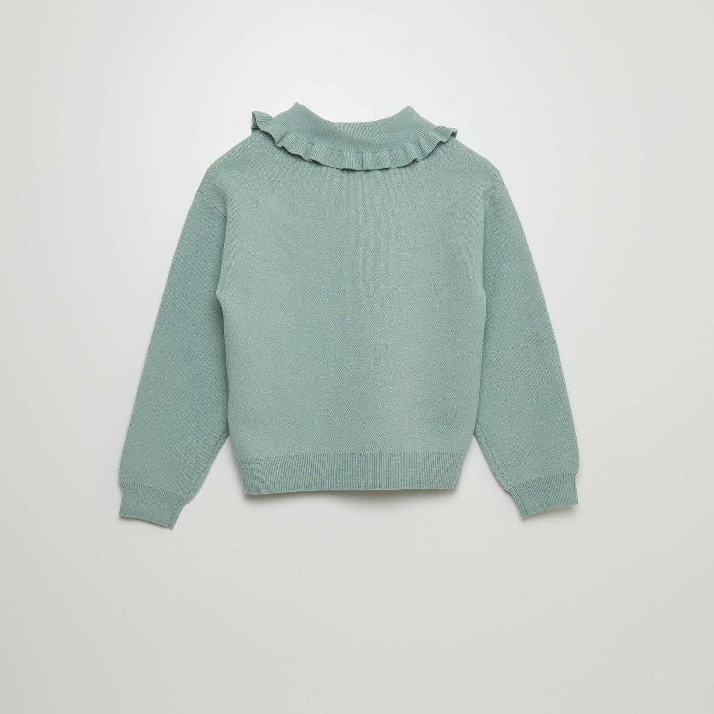 Plain jumper with a Peter Pan collar GREEN